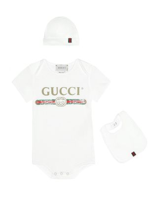 Bomull body for jenter Gucci Kids hvit