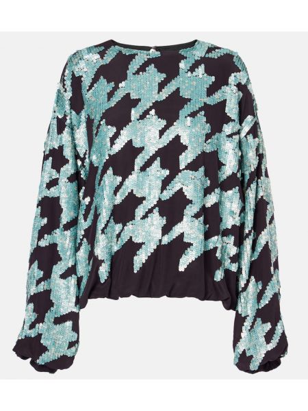 Sweatshirt i silke Dries Van Noten blå