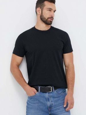 Bavlněné tričko s aplikacemi Gant černé