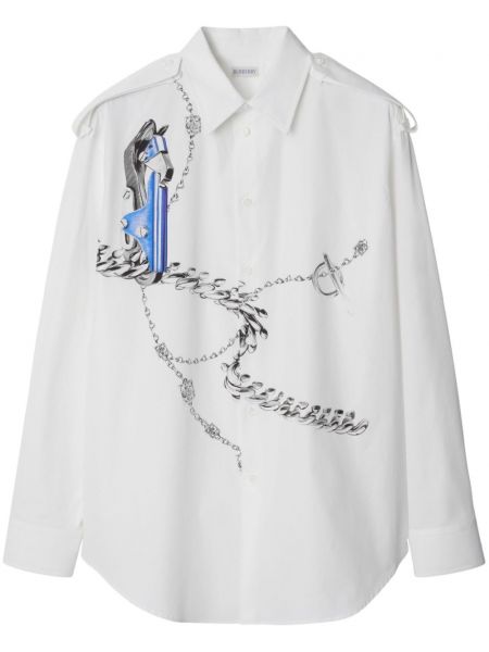 Koszula z nadrukiem Burberry biała