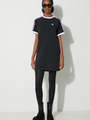 Oversized pruhované mini šaty Adidas Originals černé