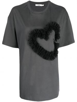 Koszulka bawełniana w serca B+ab szara