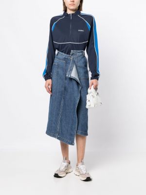Asimetriškas džinsinis sijonas Goen.j mėlyna