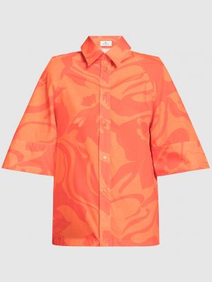 Рубашка с принтом с абстрактным узором Etro оранжевая