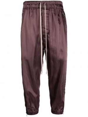 Satynowe spodnie sportowe Rick Owens fioletowe