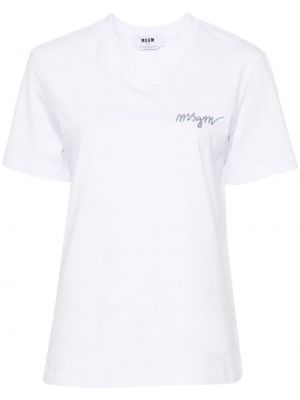 Bílé tričko s výšivkou Msgm