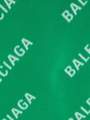 Vlněný šál s potiskem Balenciaga zelený