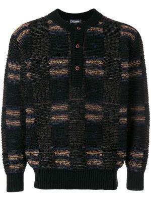 Kockovaný sveter na gombíky Issey Miyake Pre-owned