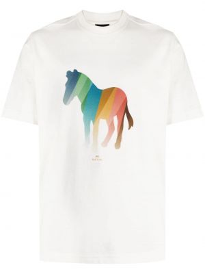 T-shirt aus baumwoll mit print mit zebra-muster Ps Paul Smith weiß