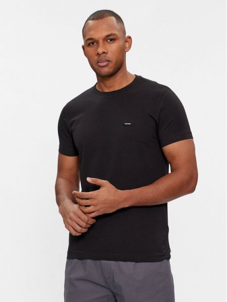 Тениска slim Calvin Klein черно