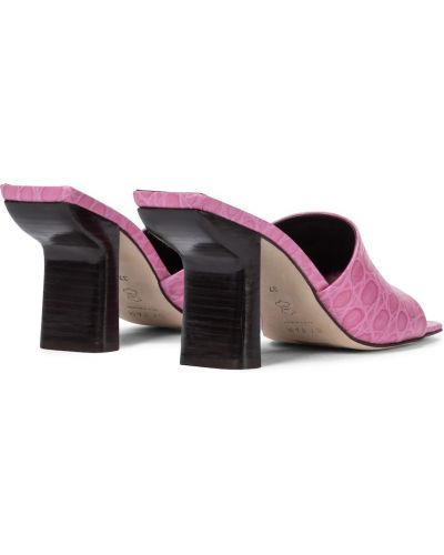 Kožne sandale By Far ružičasta