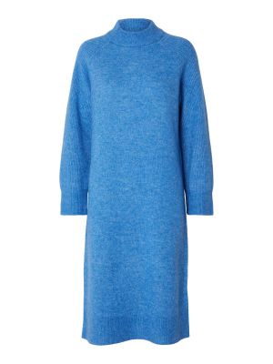 Pletené pletené šaty Selected Femme modrá