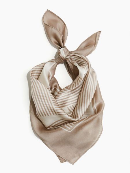 Атласный шарф H&m серый