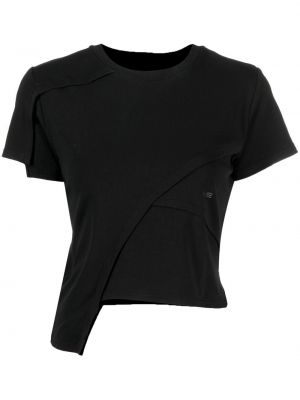 Asimetriškas raštuotas marškinėliai Heliot Emil juoda