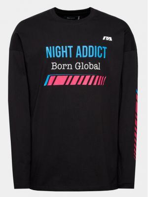Marškinėliai ilgomis rankovėmis ilgomis rankovėmis Night Addict juoda
