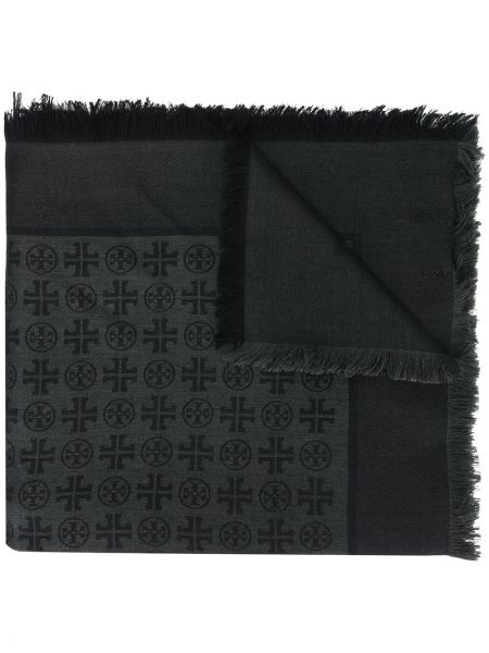 Pañuelo de tejido jacquard Tory Burch negro