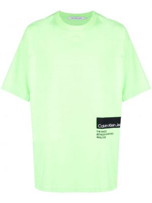 Тениска с принт Calvin Klein зелено