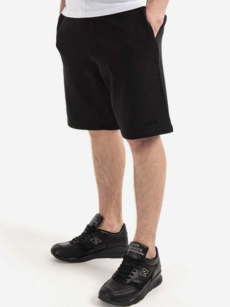 Pantaloni scurți din bumbac A.p.c. negru