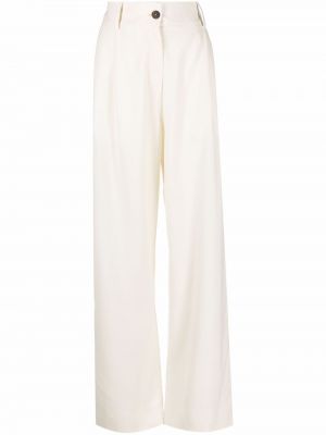Pantalon droit taille haute Studio Nicholson blanc