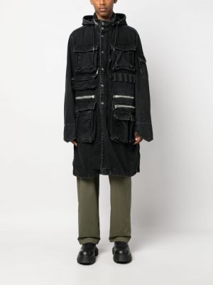 Džínová bunda s kapucí Sacai černá