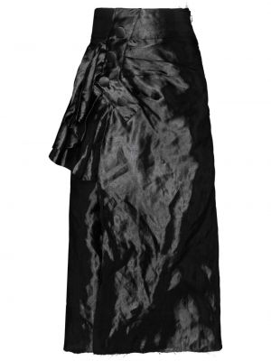 Drapovaný midi sukňa Maison Margiela čierna