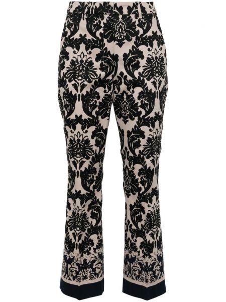 Pantaloni drepti din bumbac cu model floral cu imagine 's Max Mara negru