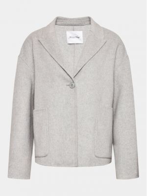 Vlněný kabát relaxed fit American Vintage šedý