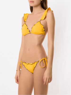 Bikini z falbankami Brigitte żółty