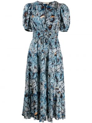 Μίντι φόρεμα με σχέδιο Ulla Johnson μπλε