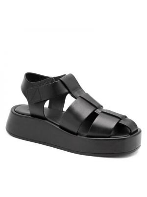 Sandale din piele Simple negru