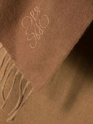 Plstěný šál s výšivkou Loewe hnědý