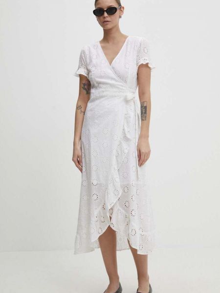 Sukienka midi bawełniana Answear Lab biała
