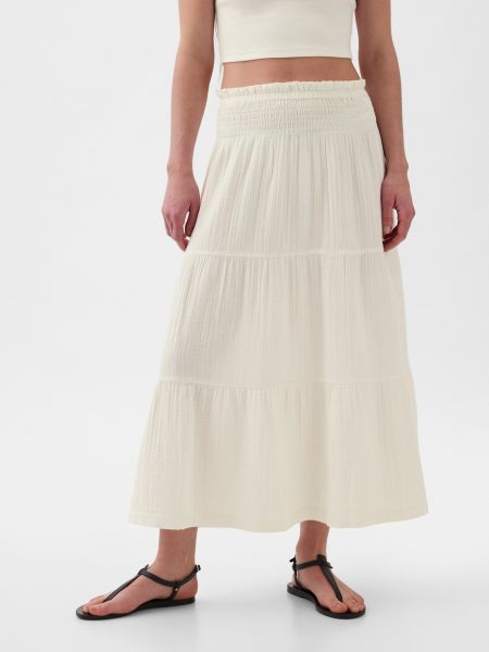 Mušelínová dlhá sukňa Gap biela