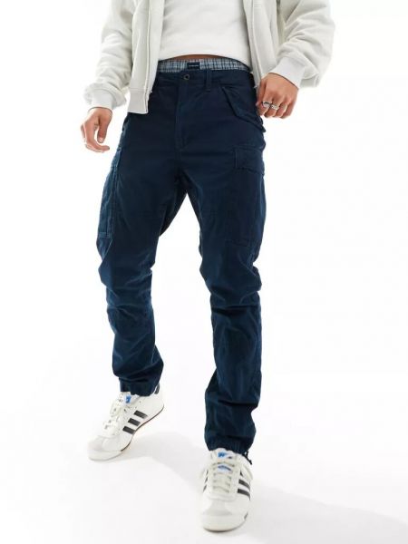 Меланжевые брюки карго слим Polo Ralph Lauren синие