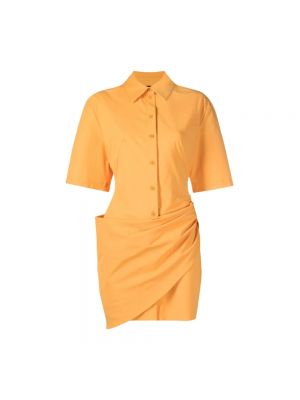 Kleid aus baumwoll Jacquemus orange