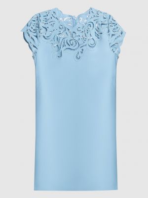 Голубое платье мини с вышивкой Ermanno Scervino
