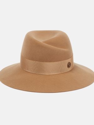 Plstěný vlnený klobúk Maison Michel béžová