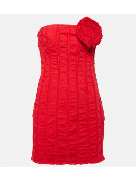 Памучна рокля на цветя от джърси Blumarine червено