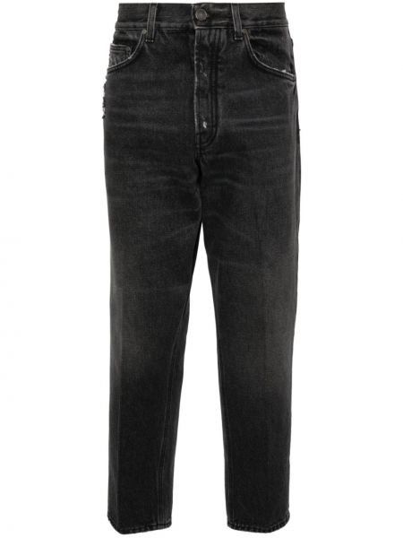 Skinny fit džinsai su nubrozdinimais slim fit Lardini juoda