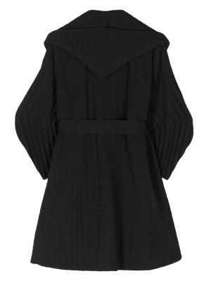 Mantel mit kapuze mit plisseefalten Issey Miyake schwarz