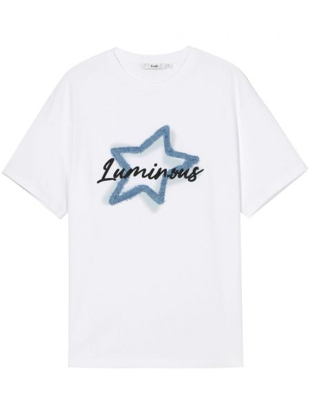 T-shirt en coton à motif étoile B+ab blanc