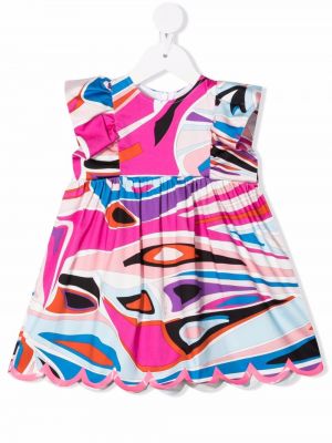 Abstrakt trykk trykt dress for jenter Pucci Junior rosa