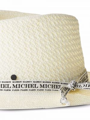 Chapeau tressée Maison Michel blanc