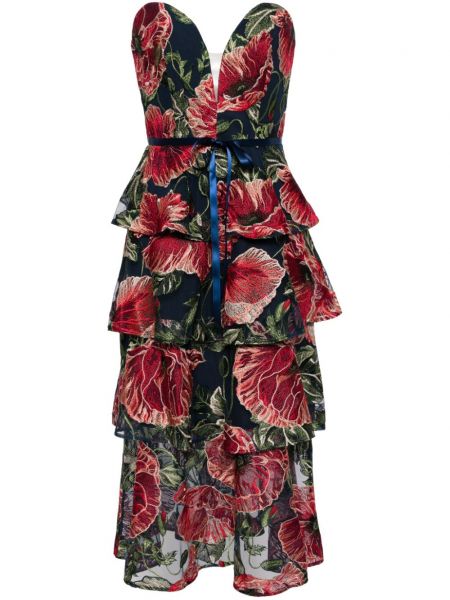 Midi haljina s cvjetnim printom Marchesa Notte