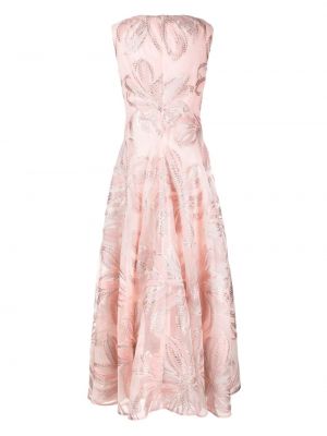 Žakardinis gėlėtas vakarinė suknelė Talbot Runhof rožinė