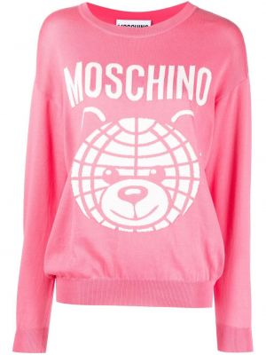 Пуловер Moschino розово