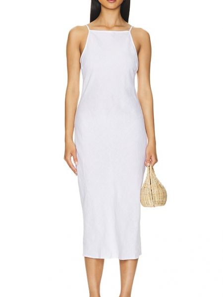 Robe mi-longue en lin James Perse blanc