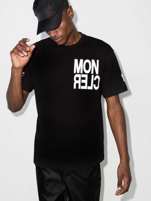 Camiseta con estampado Moncler Grenoble negro