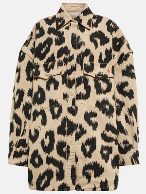Rifľová košeľa s potlačou s leopardím vzorom The Attico hnedá