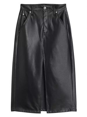 Кожаная юбка из искусственной кожи Rag & Bone черная